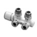 Cordivari - připojovací ventil - bílý, centrální přípoj 50 mm, měď, pravý 5991990311186