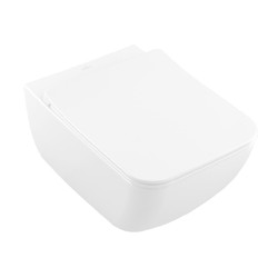 VILLEROY & BOCH Villeroy Boch VENTICELLO SET: WC závěsné DirectFlush + sedátko SlimSeat Line s QuickRelease a softclosing, bílá alpin, 4611RL01