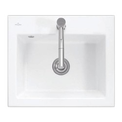 VILLEROY & BOCH Villeroy Boch SUBWAY: keramický dřez, umyvadlo, 600x510mm pro 1-otvorovou baterii, bílá Alpin CeramicPlus, 330901R1