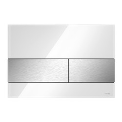 TECEsquare- Ovládací tlačítko, skleněné, bílé sklo - broušená nerezová ocel 9240801