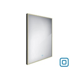 Černé zrcadlo NIMCO LED s podsvícením 60 x 80 cm s dotykovým senzorem