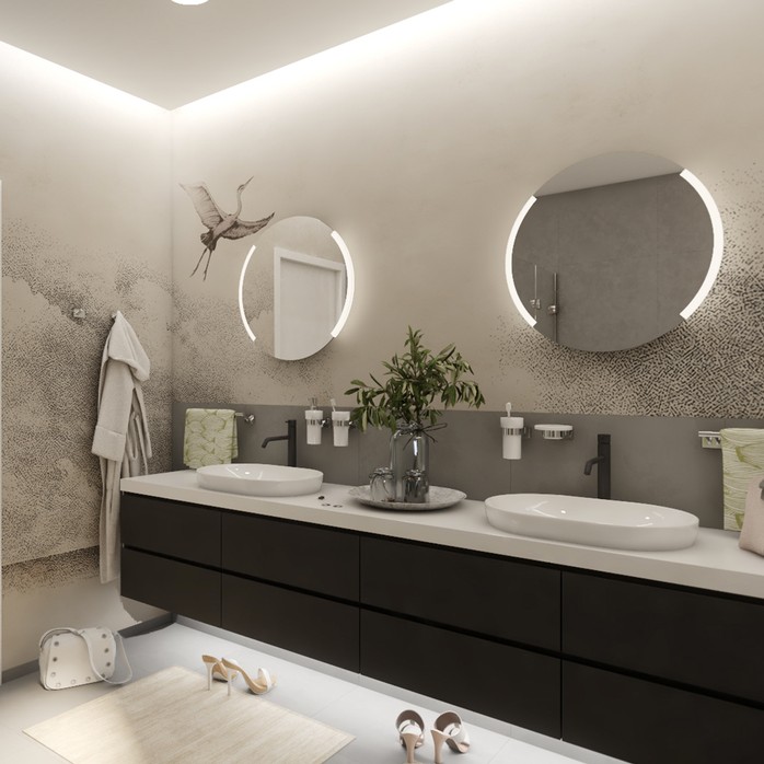 Koupelnové podsvícené LED zrcadlo NIMCO 60 x 60 cm s dotykovým senzorem -  KERAMIKA SOUKUP
