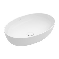 VILLEROY & BOCH Villeroy Boch ARTIS: umyvadlo na desku, oválné 610x410mm bez plochy pro baterii, bílá Alpin, 41986101