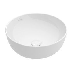 VILLEROY & BOCH Villeroy Boch ARTIS: umyvadlo na desku, průměr 430mm bez plochy pro baterii, bílá Alpin, 41794301