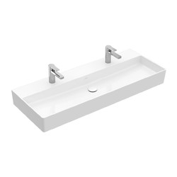 VILLEROY & BOCH Villeroy Boch MEMENTO 2.0: umyvadlo 1200x470mm pro 2x1-otvorovou baterii, bílá Alpin, 4A22C401
