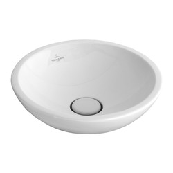 VILLEROY & BOCH Villeroy Boch LOOP & FRIENDS: umyvadlo na desku, průměr 380mm bez plochy pro baterii, bílá Alpin, 51480101