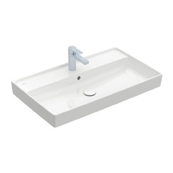 VILLEROY & BOCH Villeroy Boch Collar: umyvadlo, obdélníkové 800x470mm, broušené s přepadem, bílá Alpin, 4A338G01