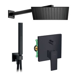 HANSGROHE + ALPI HG SET 8 Black - Sprchový systém pod omítku, Metropol, páková baterie- kompletní sada, černá