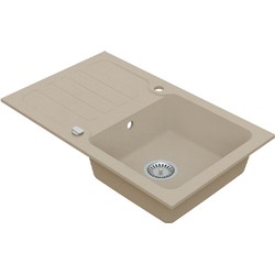 Vima 912- Granitový dřez, s odkapávací plochou, 780x480x165mm, Písková