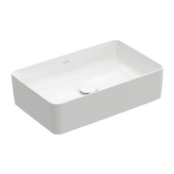 VILLEROY & BOCH Villeroy Boch Collar: umyvadlo na desku, obdélníkové 560x360mm bez plochy pro baterii, bílá Alpin, 4A205601