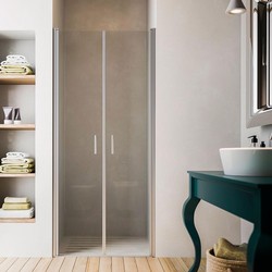 Glass 1989 Soho - Sprchový kout otevíravé dveře nebo kompatibilní s boční stěnou, velikost vaničky 80 cm, profily chromové, čiré sklo, GQG0003T500