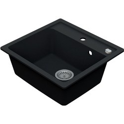 Vima 900 - Granitový dřez, bez odkapávací plochy, 530x500x220mm, tmavý grafit matný