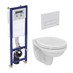 IDEAL STANDARD IS + V 1- SET- Podomítkový modul pro WC + tlačítko + závěsné WC (37x52,5 cm) + WC sedátko