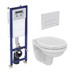 IS + V 1- SET- Podomítkový modul pro WC + tlačítko + závěsné WC (37x52,5 cm) + WC sedátko