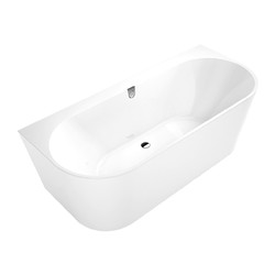 VILLEROY & BOCH Villeroy Boch OBERON 2.0 Duo: Vana 1800x800 mm, Quaryl, pro přistavení ke stěně, včetně odpadu a přepadu, bílá Alpin UBQ180OBR9CD00V-01