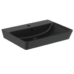 Ideal Standard Connect Air - Umyvadlo CUBE 60x46cm, Hedvábná černá E0298V3