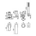 Alpi Una18 - Vanová baterie, mechanický přepínač, vývod a ruční sprcha na desce, Chrom ALUN M28D31237 - galerie #1