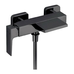 Alpi Una - Vanová baterie nástěnná, rozteč 150 mm, KASKÁDA, černá matná, 18806 NE