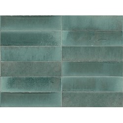 Lesklá dlažba LUME Turquoise 6x24 cm